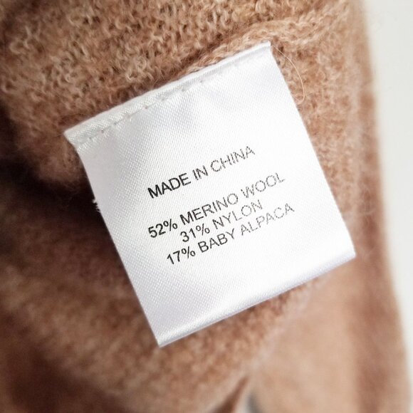 Quince Baby Alpaca-Wool Diamond Stitch Crewneck Sweater M Natural Lightweight - Picture 12 of 15